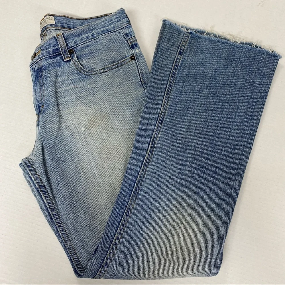 American Eagle Favorite Light Wash Raw Hem Jeans